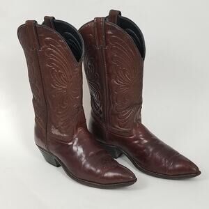 Laredo 57680 Boots Mens Size 9 Brown Western Cowboy Leather Pointed Toe Pull On